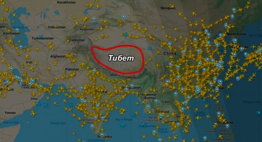 Почему над Тибетом не летают самолёты